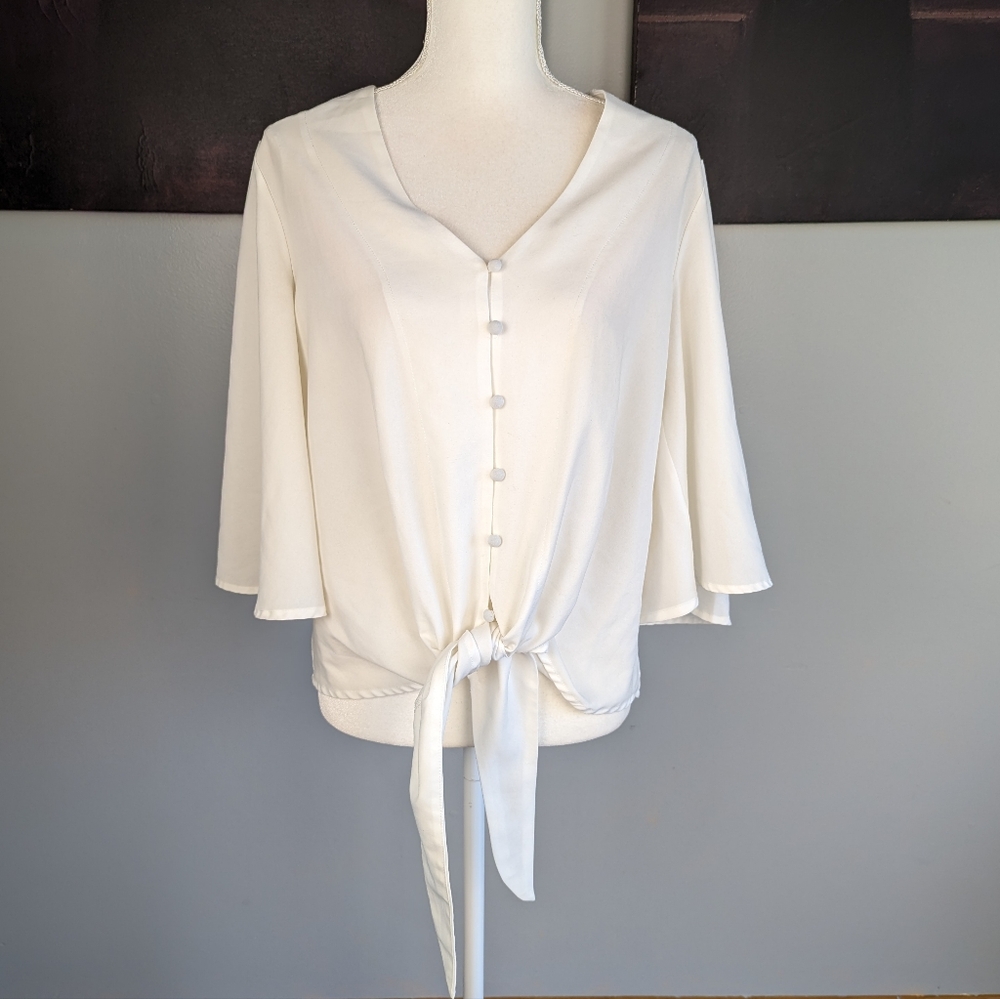 White button peasant blouse